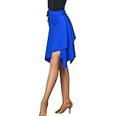 ELLYDOOR Women Latin Salsa Dance Skirt - Smooth Irregular Swing Ballroom Tango Cha Cha Practice Skirt