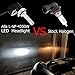 Alla Lighting 8400 Lumens Extremely Super Bright 6000K Xenon White High Power Mini 9012 HIR2 LED Headlight Bulbs Conversion Kits Headlamps with Turbine Heating - 2 Years Warranty
