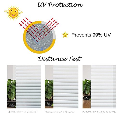 Mikomer Privacy Blinds Window Film,Stained Glass Door Film,Static Cling Window Tint,Heat Control Anti UV Removal Window Cling for Office and Home,17.7 inches by 78.7 inches