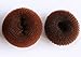 HiiBabyChildren Kids Girls Ballet Dance Hair Bun Donut Ring Shaper Hair Styler Maker Doughnut Former Sponge PACK OF 2 SIZES Small & Medium (Brown)