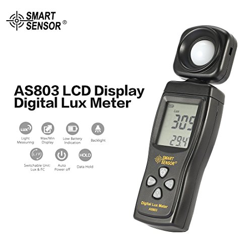 SMART SENSOR AS803 Digital Lux Meter Luminance Tester Light Meter 1-200000 Lux Tools Photometer Spectrometer Actinometer