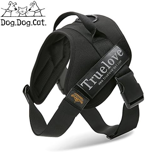 Outdoor Removable Logo Reflective Dog Harness (Medium, Black)