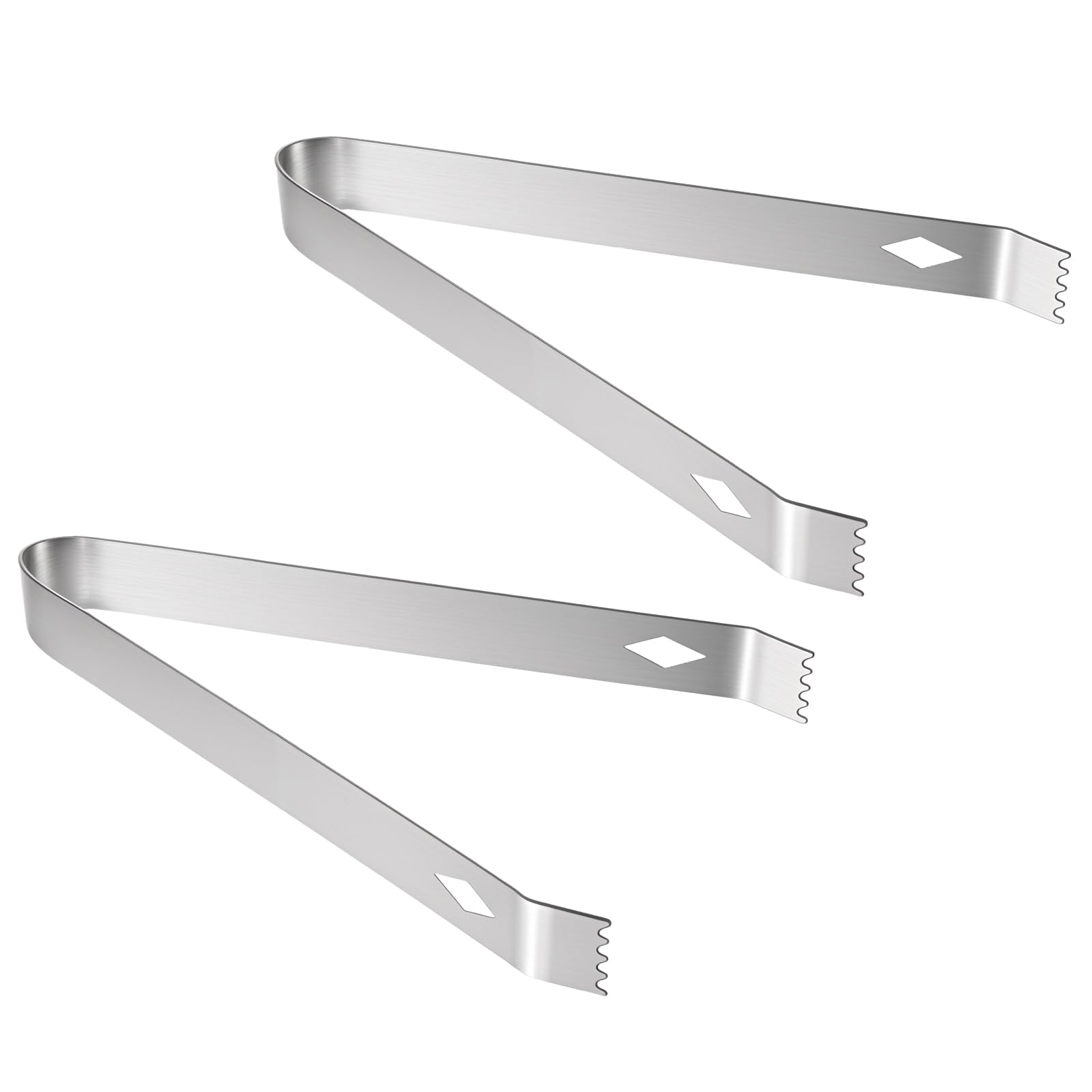 Photo 1 of 2 Pack Small Metal Tongs, 6 Inch Stainless Steel Restaurant Grade Serving Tongs with Teeth for Serving Food Salad Sugar Coffee Ice