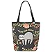 InterestPrint Cute Sloth with Inspirational Quote Canvas Tote Bag Shoulder Handbag for Women Girls