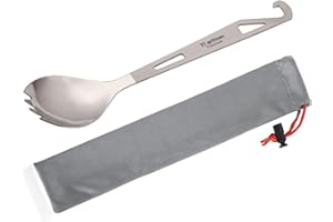 Titanium Spork with Bottle Opener 13G Allinone Cutlery for Camping Picnics Travel Includes