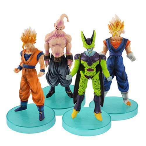 4x Dragon Ball Z Son Goku Saiyan Cell Gohsan Evil Majin 11cm-13cm PVC Figure Set