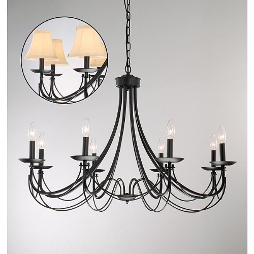 Iron 8-Light Black Chandelier