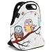 ICOLOR Cute Three Owls Boys Girls Insulated Neoprene Lunch Bag Tote Handbag lunchbox Food Container Gourmet Tote Cooler warm Pouch For School work Office