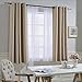 NICETOWN Kitchen Window White Sheer Curtains High Thread Crushed Sheer Voile Draperies/Drapes with Rod Pocket/Back Tab for Bedroom (2 Pieces, 52 inch Wide x 63 inch Long)