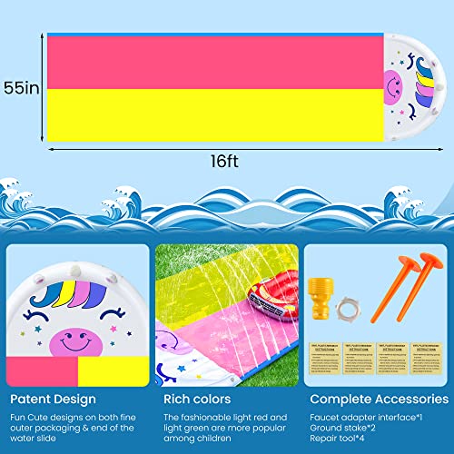 BOTHUA Slip and Slide, Slip n Slides with 2 Bodyboard for Kids and