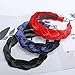 Velvet Braided Flock Padded Headband - AWAYTR Spanish Vintage Style Alice Hair band Matador Headband (Black + red + navy)