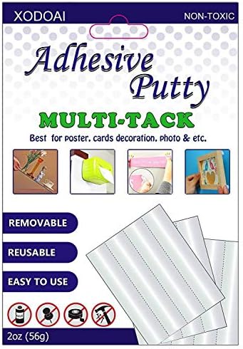 Adhesive Putty, XUDOAI Removable White Picture Poster Putty, Reusable Non-Toxic Multipurpose Mounting Sticky Tack (2oz)