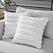 Longhui bedding Ivory White Throw Pillow Covers for Couch Sofa Chair, Cotton Linen Decorative Pillows Cushion Covers, 18 x 18 inches, Set of 2