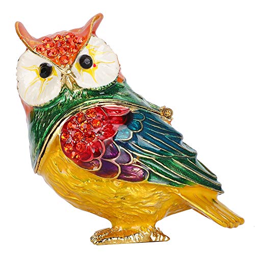 Fydun Owl Shape Jewelry Storage OrganizerJewelry Trinket Box for Earrings, Rings, Necklaces, Size: 2.4 x 2.8in Gifts