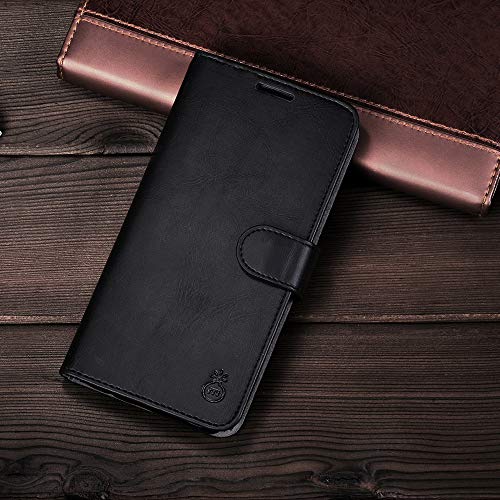 Mens iPhone 6 Plus Wallet Case,iPhone 6s Plus Wallet Phone Cover Folio Flip Cell Case Leather Case with Detachable PC Box Case Cell Phone Cover Bag with Card Slots,Cash Pocket,Magnet Closure,Black