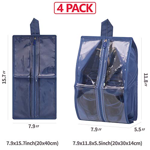 X-Large Travel Shoe Bags Waterproof Organizer Storage bag for Men & Women (6 Pack, Dark Blue)