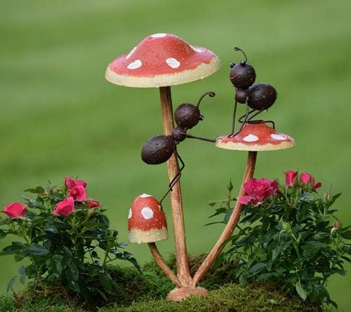 Zaer Ltd. Ants metálicos en Setas de Hongos para jardín/Maceta ...