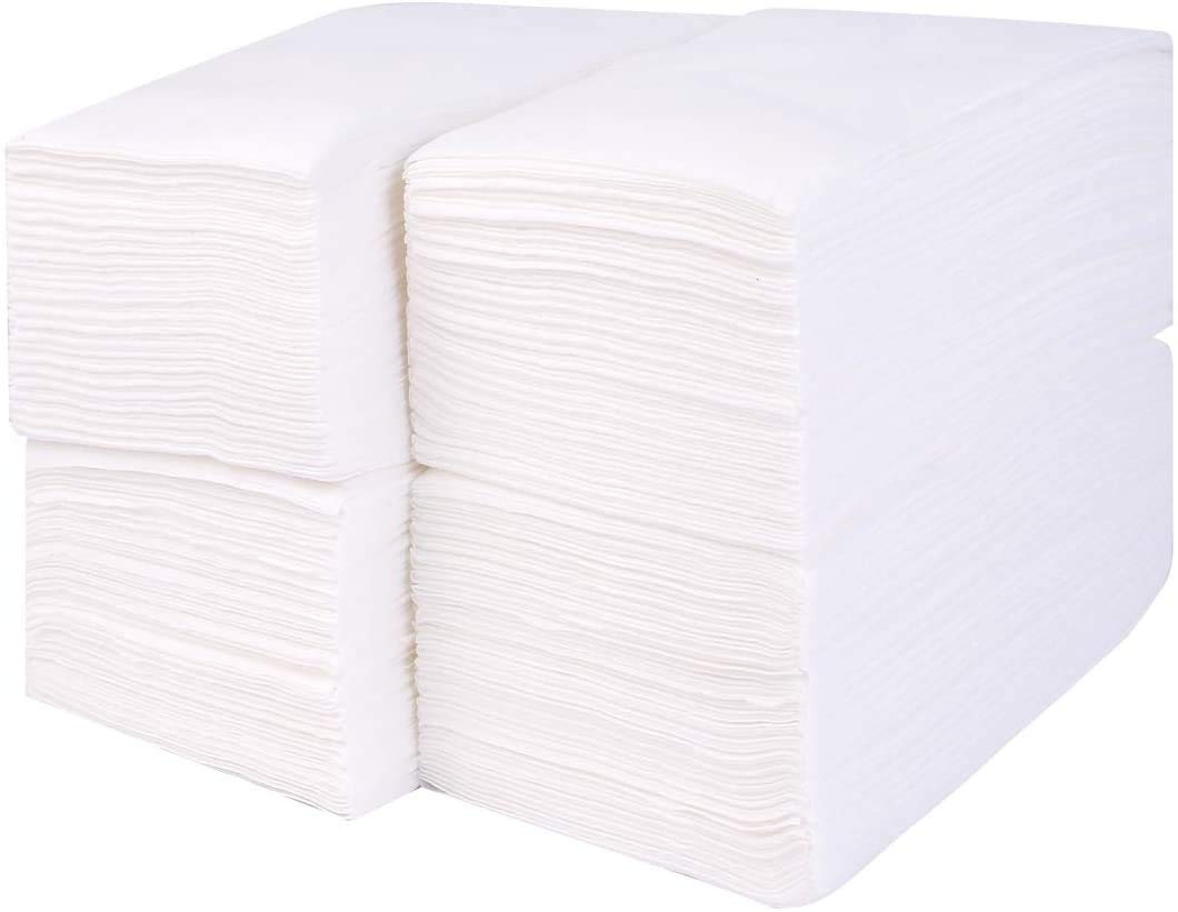 Gmark Linen-Feel Guest Towels – Premium Cloth-Like Paper Hand Napkins, Disposable White Guest Towel (100 Pack) for Kitchen, Bathroom, Weddings or Events GM1059D