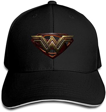 Wonder Woman Superman Art Symbol Vintage Style Cap Baseball Hat Black