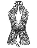 Ababoon Women One Piece Lingerie Lace Sexy Baby Dolls Teddy Sleepwear for Sex Black