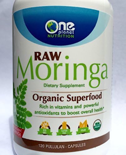 Moringa - USDA Organic Raw Moringa, 120 Pullulan Capsules by One Planet Nutrition