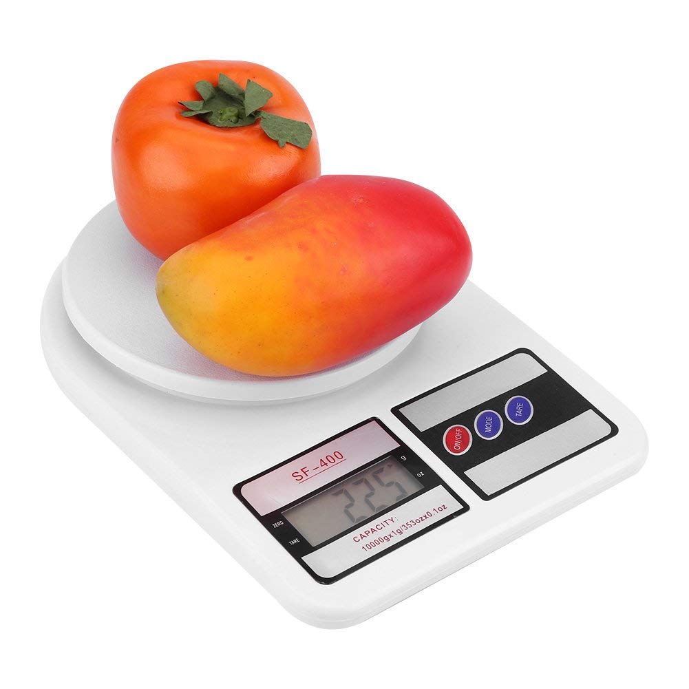 10KG / 10000g Kitchen Scales Electronic Digital Scales LCD Slim Design Accurate Precise Weight Measurement Food Weighing Scale for Home, Office and Mail Room