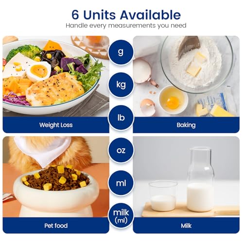 【Rechargeable & 33lb 】 Digital Kitchen Scale, USB C Electronic Kitchen Scale, 15 kg, High Precision 1 g/0.1 oz Food Scale, Professional with Hard Function, Batteries Included (B1)