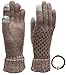 Women's Winter Touchscreen Wool Blend Soft Knitted Warm Gloves with MIRMARU Hair Tie