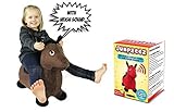 Riding Horse for Kids Inflatable Jumping Horse with Real Neigh Sounds - Hopping Horse Ride-On Toy for Toddlers - Strong Durable, Washable Fabric - 3 Unique Fun Colors - BONUS Free Pump & Plug Remover