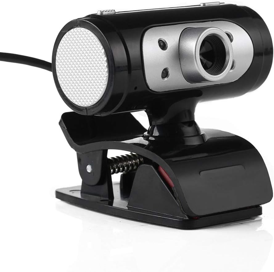 AMLLY USB HD 720P Webcam, Manual Focus Video Call Webcam for Laptop, Built-In Microphone Black