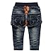 eTree Boys' Girls' Vintage Holes Denim Rompers Belt Suspender Pants Size 2T