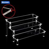 Worown 3-Tier Acrylic Riser Shelf Clear Display Stand 12in x 3.15in x 4mm view 4