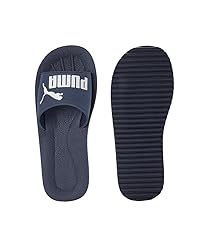 Puma Unisex-Adult Purecat Slide, Inky Blue-White, 7