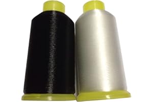 Nylon Sewing Thread 2pcs 0.1mm Mono-filament Invisible Thread Quilting (White+Black)
