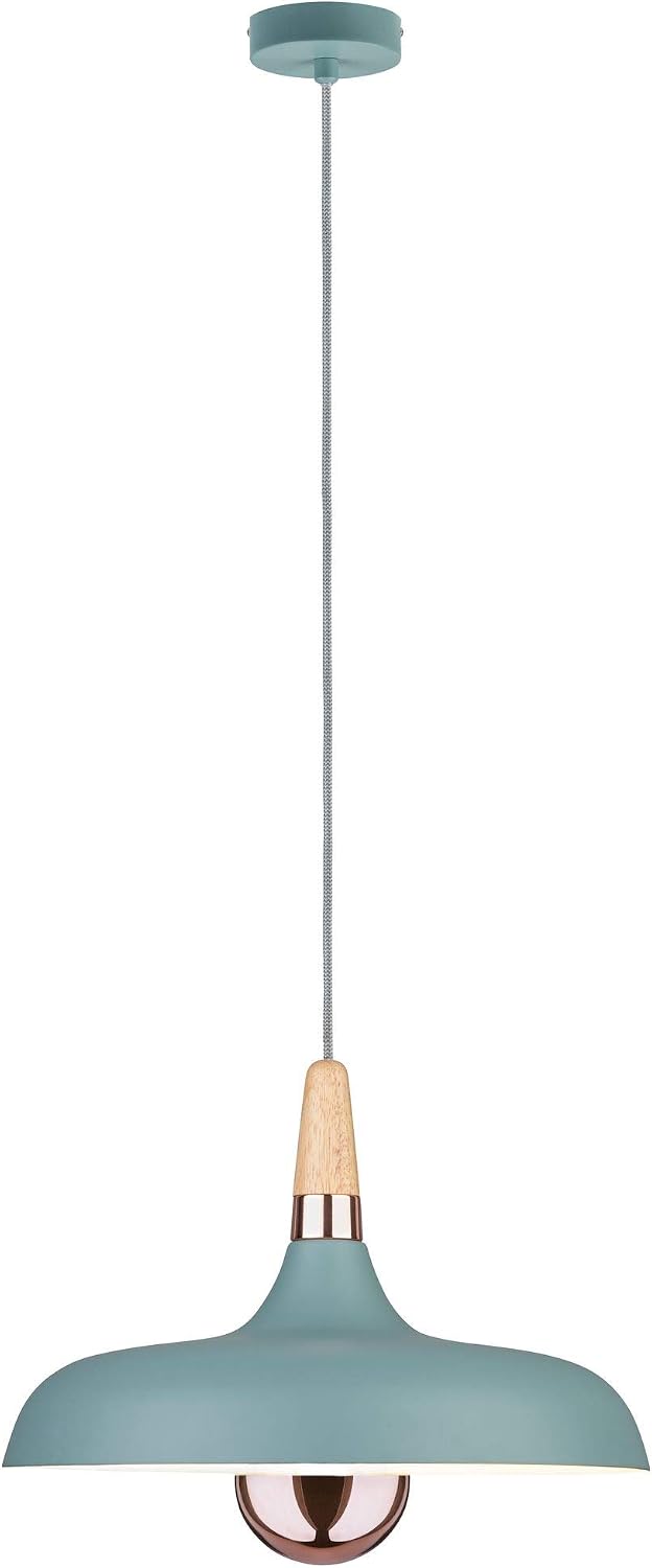 Paulmann 79655 Neordic Juna luminaire 340mm max. 1x20W Pendant E27 Ceiling Soft Green/Copper/Wood 230V Without lamp, Metal, 20 W - Image 3