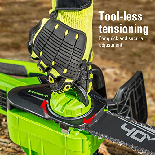 Greenworks 40V 12 in Cordless Electric Chainsaw, 2.0 Ah Battery and Charger photo 11