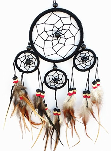 UPC 639266237518, Handmade Traditional Dream Catcher with Feathers Hanging Decor Ornament ( with Betterdecor gift Bag)-4BLC