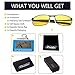 Night Vision Glasses for Driving - FEIDU HD night driving glasses anti glare polarized mens women glasses (yellow/black, 2.04)