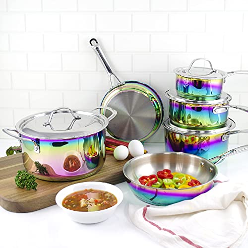 The Magical Kitchen Collection Iridescent Rainbow Cookware Set