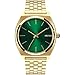 Nixon A0451919 Time Teller Green Sunray Analog Dial Gold Steel Unisex Watch NEW