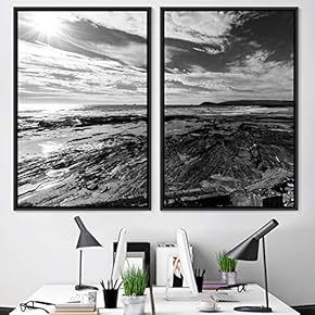 signwin 2 Piece Framed Canvas Wall Art Black...