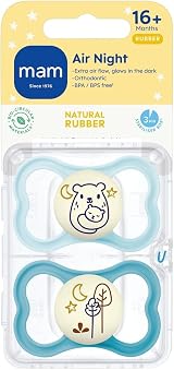 MAM Latex Glow-in-the-Dark Dummies 6-18m 2 Pack Orthodontic Design view 2