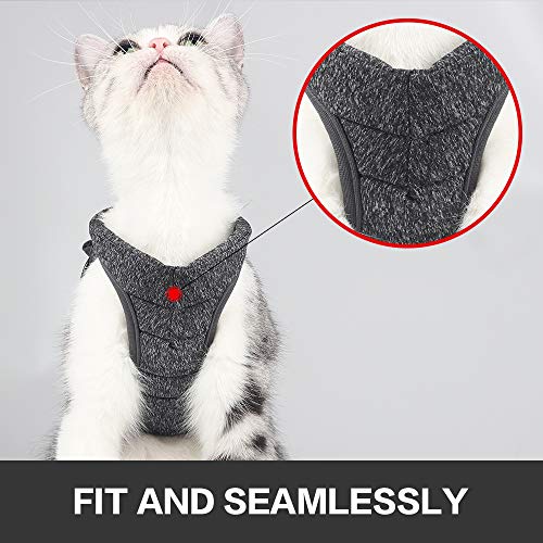 Yult Cat Harness and Leash Set Ultra-Light Kitten Collar Soft and Comfortable Cat Walking Jacket with Running Cushioning and Anti-Escape Suitable for Puppies Rabbits with Cationic Fabric - Thumbnail 3
