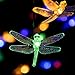 DecorNova Solar String Lights, 20 LEDs Dragonfly Solar Fairy Lights with Waterproof Solar Panel & 2 Lighting Modes for Outdoor Garden Patio Yard Party Christmas Holidays,13 Feet, Multi Color