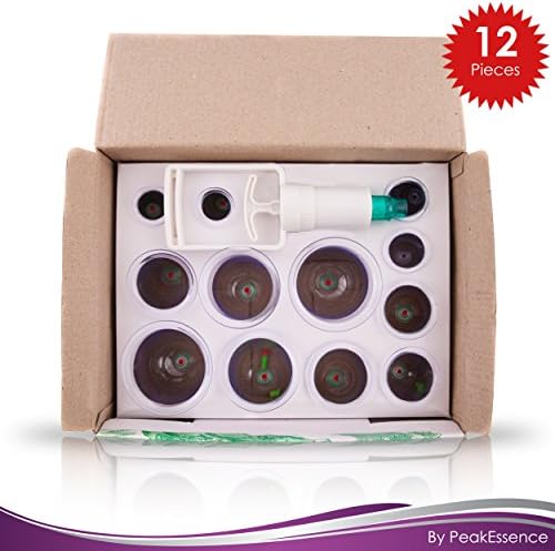 Premium Cupping Therapy Set-12 Pieces, Chinese Professional Back Pain Relief Products, Back Massager, Helps Relieve Toxins
