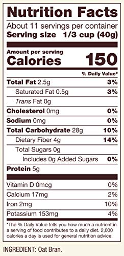 BOB’S RED MILL GLUTEN FREE OAT BRAN, 16-OUNCE