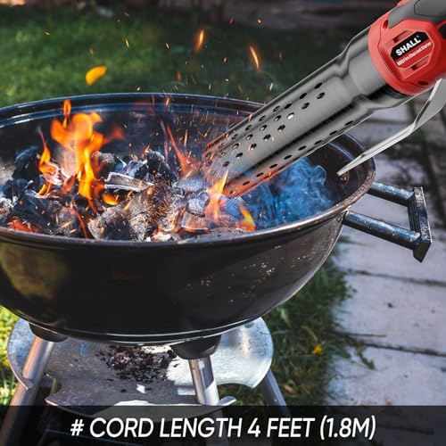 SHALL Charcoal Lighters 2000W Hot Air Gun 1100℉ Heated Chemical Free for BBQ Smokers, Grill Lighters, Wood Fireplaces and Fire Pits
