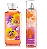Bath & Body Works - Butterfly Flower - Fine Fragrance Mist & Shower Gel - Gift Set - Full Size