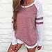 Canserin Hot Sale!Autumn Blouse, Women V Neck Pullover Autumn Long Sleeve T-Shirt Sweatshirts Pink Blouse Tops Size US 4-10 (M, Red)