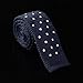 DAO3D01F Dark Blue White Polka Dots Knit Tie Presents for Christmas Day Skinny Knit Neck Tie By Dan Smith